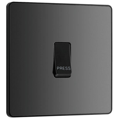 BG Evolve Single Retractive Press Switch 10A Black Chrome - PCDBC14B