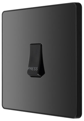 BG Evolve Single Retractive Press Switch 10A Black Chrome - PCDBC14B
