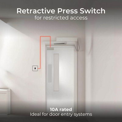 BG Evolve Single Retractive Press Switch 10A Black Chrome - PCDBC14B