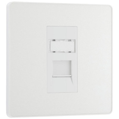 BG Evolve Single RJ45 Cat 6 Outlet Ethernet Socket Pearl White ...