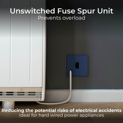 BG Evolve Unswitched Fuse Unit, FCU, LED & Flex Outlet, Matt Blue