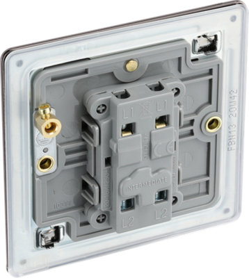 BG FBN13 Nexus Screwless Flat-Plate Single Intermediate Light Switch 10A