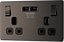 BG FBN22U3B Nexus Screwless Flat-Plate Double Switched Plug Socket