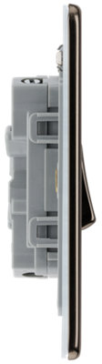 BG FBN42 Nexus Screwless Flat-Plate Double Light Switch Black Nickel 2 Way 10A - 3