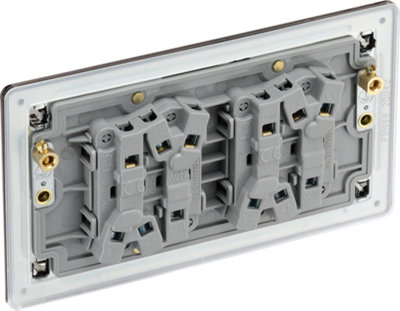 BG FBN44 Nexus Screwless Flat-Plate Quad Light Switch Black Nickel 2 Way 10A - 4