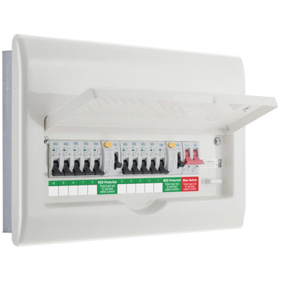 BG Fortress Recessed 10 Way Dual RCD Consumer Unit | £102.99 At B&Q