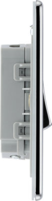 BG FPC42 Nexus Screwless FlatPlate Double Light Switch Polished Chrome 2 Way 10A