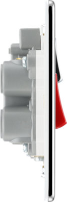 BG FPC70W Nexus Screwless Flat-Plate Switched Socket Cooker Unit Polished Chrome White Insert 45A