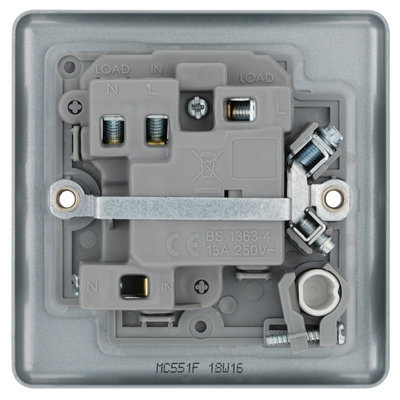BG Metal Clad 13A Switched Fuse Connection Unit with LED & Flex Outlet