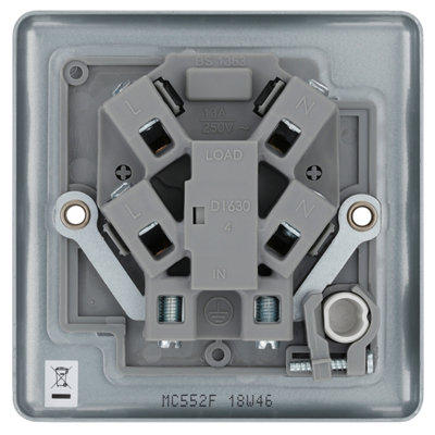 BG Metal Clad 13A Unswitched Fuse Connection Unit & Flex Outlet