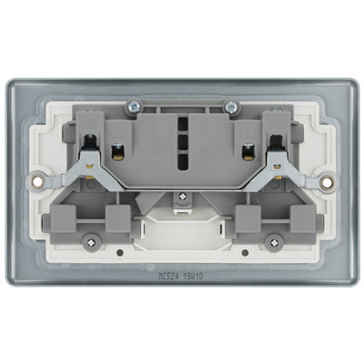 BG Metal Clad Double Unswitched 13A Socket - 7