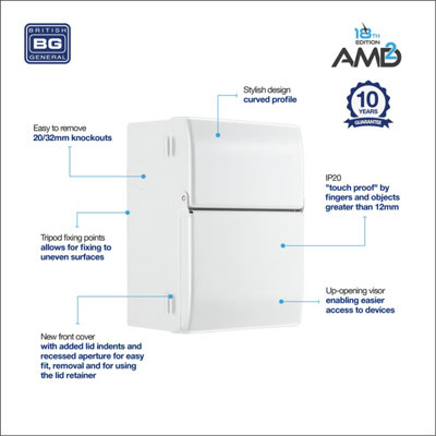 BG METAL EMPTY 4 MOD ENCLOSURE COMES WITH CABLE AND BUSBAR