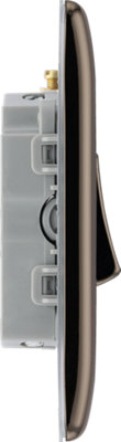 BG NBN15 Nexus Metal Black Nickel 1 Gang 10A 10AX 3 Pole Fan Isolator Plate Switch