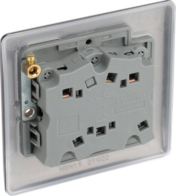 BG NBN15 Nexus Metal Black Nickel 1 Gang 10A 10AX 3 Pole Fan Isolator Plate Switch - 4