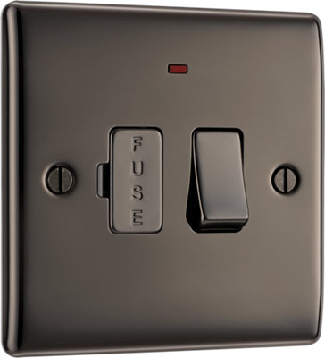 BG NBN52 Nexus Metal Black Nickel 13A Neon Switched Fused Spur Unit