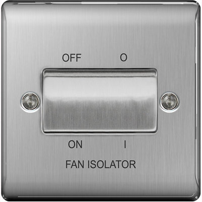 BG NBS15 Metal Brushed Steel 1 Gang 10A 10AX 3 Pole Fan Isolator Plate Switch Price Comparisons | Compare The Build