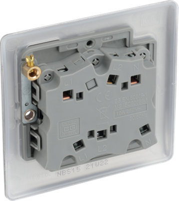 BG NBS15 Metal Brushed Steel 1 Gang 10A 10AX 3 Pole Fan Isolator Plate Switch - 4