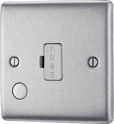 BG NBS55 Nexus Metal Brushed Steel 13A Flex Output Unswitched Fused Spur Unit