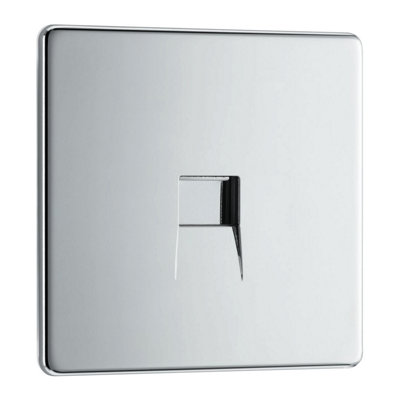 BG Nexus Flatplate Screwless Chrome 1 Gang Single Telephone Secondary Socket