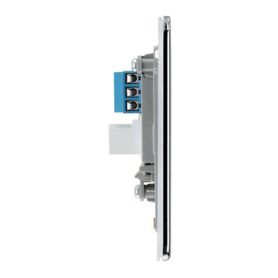BG Nexus Flatplate Screwless Chrome 1 Gang Single Telephone Secondary Socket