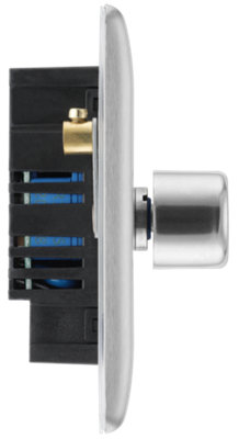 BG Nexus Metal Brushed Steel Quad Intelligent Led Dimmer Switch, 2-Way On/Off