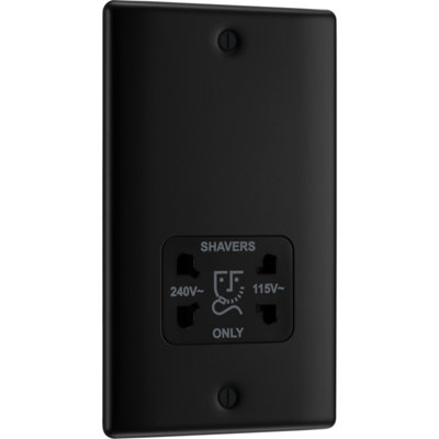 BG Nexus Metal Dual Voltage Shaver Socket, 115/240V, Matt Black Price Comparisons | Compare The Build