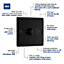 BG Nexus Metal Matt Black 200W Single Dimmer Switch, 2-Way Push On/Off, Trailing Edge