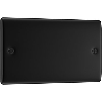 BG Nexus Metal Matt Black Double Blank Plate