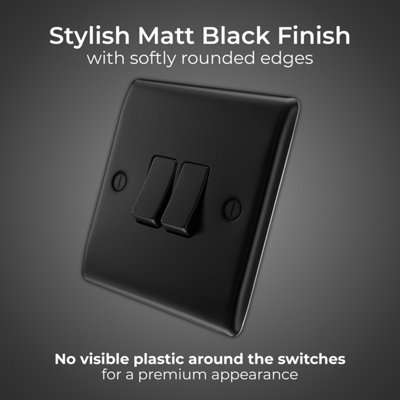 British General Nexus Metal 20A 1-Gang DP Control Switch Black Nickel with LED - 5
