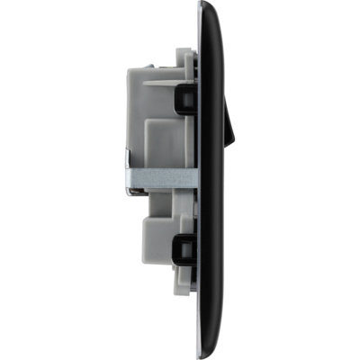 BG Nexus Metal Matt Black Double Switched 13A Power Socket
