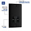 BG Nexus Metal Matt Black Dual Voltage Shaver Socket 115/240V