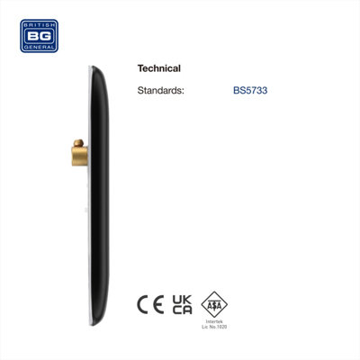 BG Nexus Metal Matt Black Single Blank Plate - 4