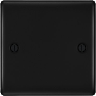 BG Nexus Metal Matt Black Single Blank Plate - 6