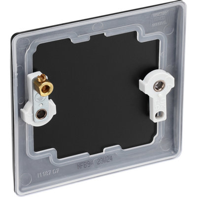 BG Nexus Metal Matt Black Single Blank Plate - 7