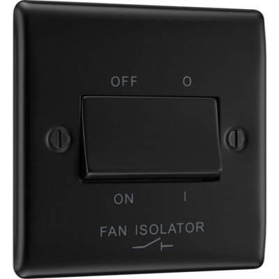 BG Nexus Metal Matt Black Triple Pole Fan Isolator Switch, 10A