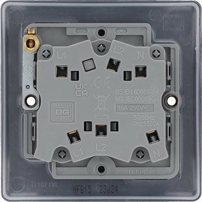 BG Nexus Metal Matt Black Triple Pole Fan Isolator Switch, 10A