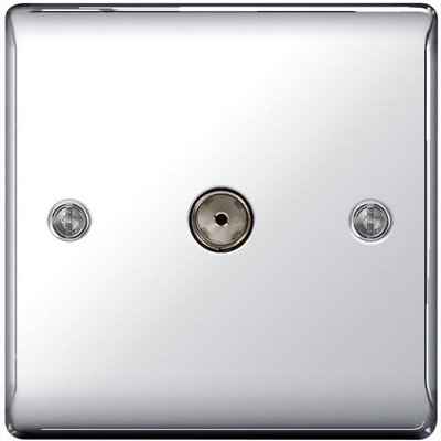 BG Nexus Metal Polished Chrome 1 Gang Co-Axial Socket - NPC60