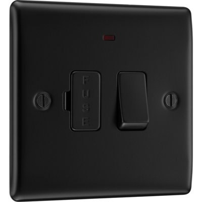 BG Nexus Metal Switched Fused Connection Unit with LED, Matt Black