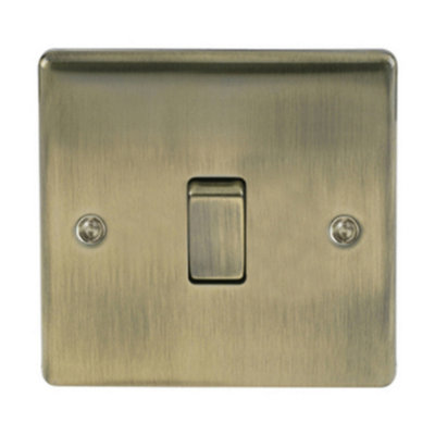 BG NEXUS NAB13 Antique Brass 10A 1G 2 Way Intermediate Metal Light Switch Plate