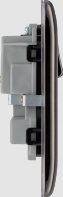 BG Nexus NBN22B 13A Switched Double Plug Socket 2 Gang Decorative Metal Power Outlet with Black Nickel Finish - Pack of 5 - 7