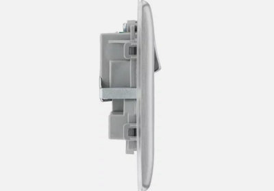 BG Nexus NBS22G 13A Switched Double Plug Socket 2 Gang  Decorative Metal Power Outlet with Brushed Steel Finish - Pack of 5 - 4