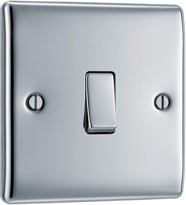 BG Nexus NPC12 Polished Chrome Single Switch 2 Way Metal Light Switch Plate