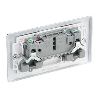 BG Nexus NPC22W 13A Switched Double Plug Socket 2 Gang Decorative Metal Power Outlet with Polished Chrome Finish - Pack of 5 - 4