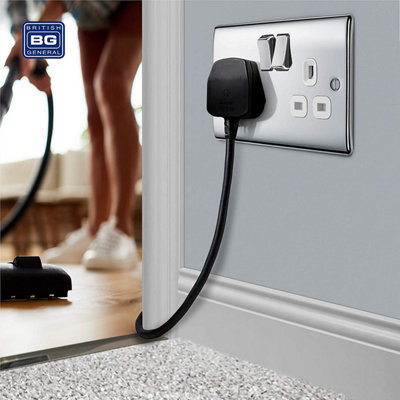 BG Nexus NPC22W 13A Switched Double Plug Socket 2 Gang Decorative Metal Power Outlet with Polished Chrome Finish - Pack of 5 - 7