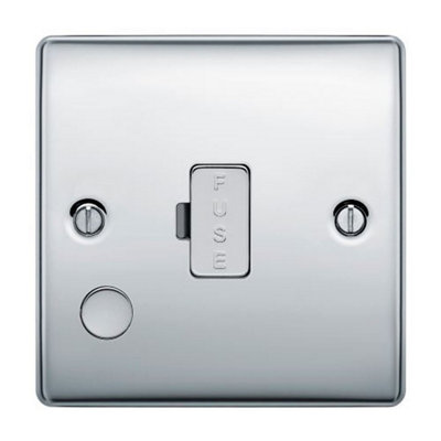 BG NEXUS NPC55 Polished Chrome 13A Unswitched Fused Connection With Flex Outfit