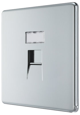 BG Nexus Screwless RJ45 Data Outlet Socket 1 Gang Polished Chrome - FPCRJ451