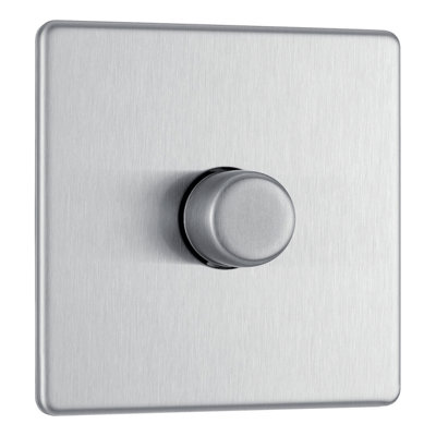 BG Nexus Screwless Trailing Edge Dimmer Switch 1G 2 Way Brushed Steel ...