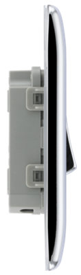 BG NPC12 Nexus Metal Polished Chrome 1 Gang 10A 10AX 2 Way Plate Switch
