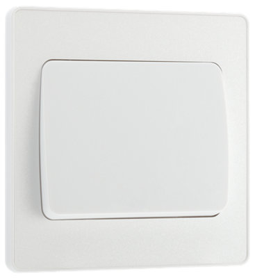 BG PCDCL12WW Pearlescent White Evolve 1 Gang 20A 16AX 2 Way Wide Rocker Light Switch - White Insert