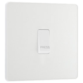 BG PCDCL14W Pearlescent White Evolve 10AX 1 Way Press Switch - White Insert